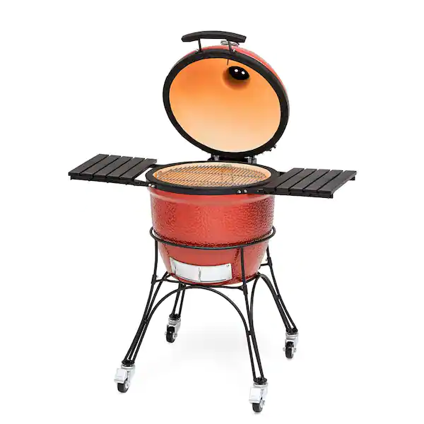 Kamado Joe KJ23RH Classic I Charcoal Grill, 18 inches, Blaze Red