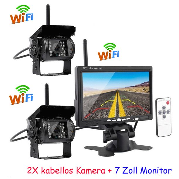 Podofo Wireless Vehicle 2x Backup Cameras