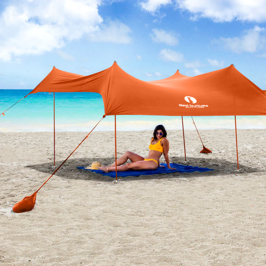 Red Suricata Family Beach Sunshade Canopy